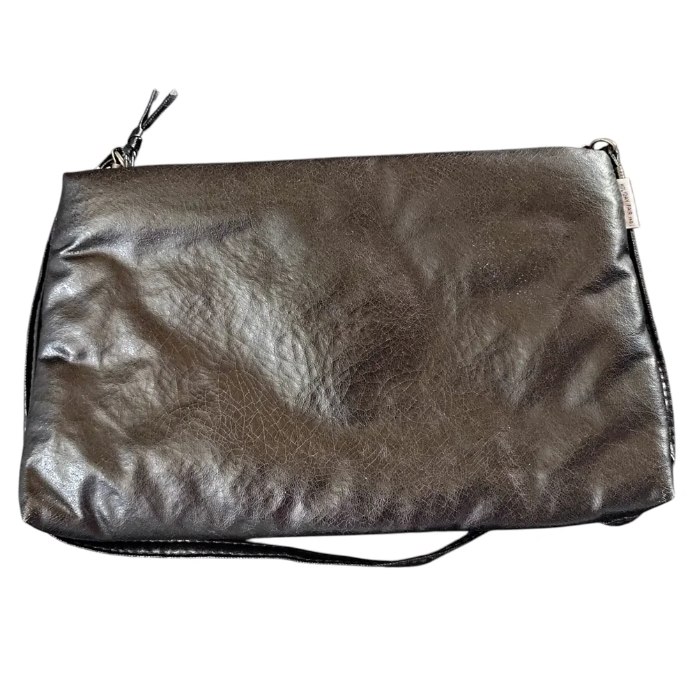 Le Privé Holiday Fair 70s/80s Elegant Black Faux Leather Purse Crossbody Clutch